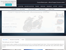 Tablet Screenshot of chucks-motorcycles.peugeotscooters.co.uk